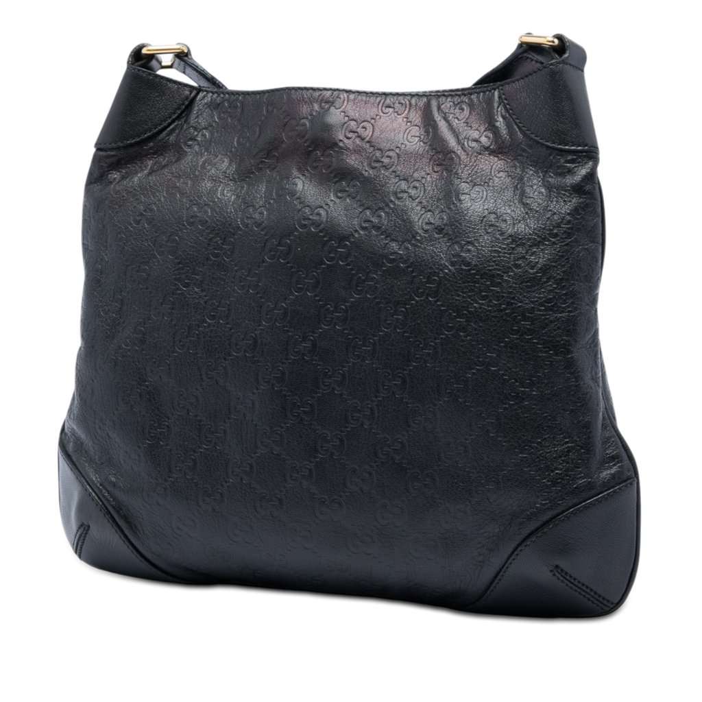 Gucci Guccissima Shoulder Bag Black Leather Very good condition - Back View