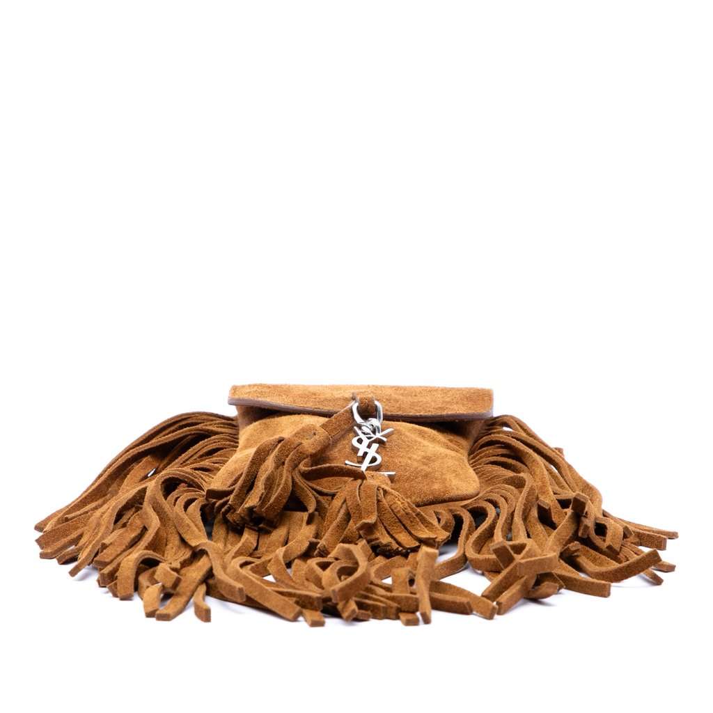 Saint Laurent Toy Suede Anita Fringed Crossbody Brown Leather Very good - Inside View