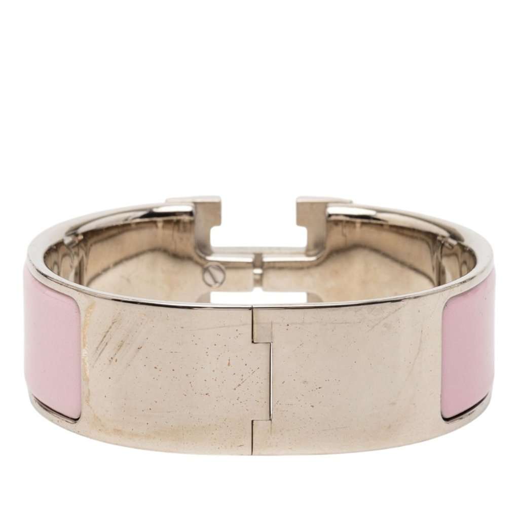 Hermès Wide Enamel Clic Clac H Bracelet GM Pink Very good condition - Inside View