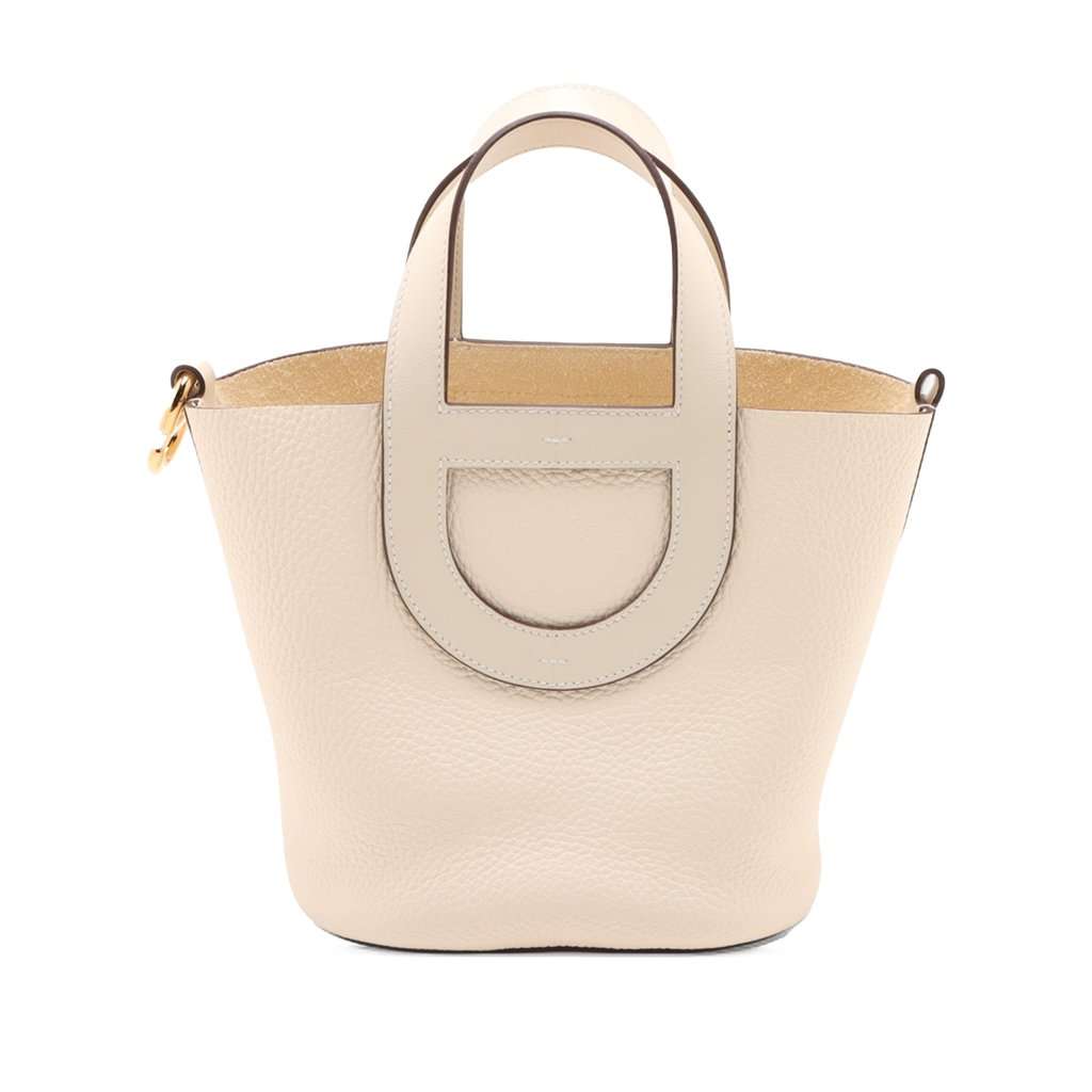 Hermès Clemence and Swift In The Loop 18 White Leather Very good condition - Front View