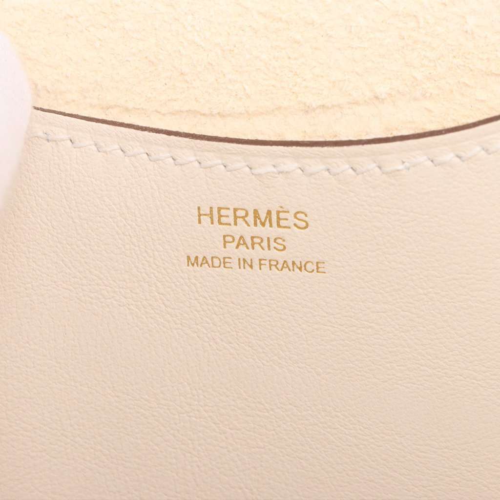 Hermès Clemence and Swift In The Loop 18 White Leather Very good condition - Box View