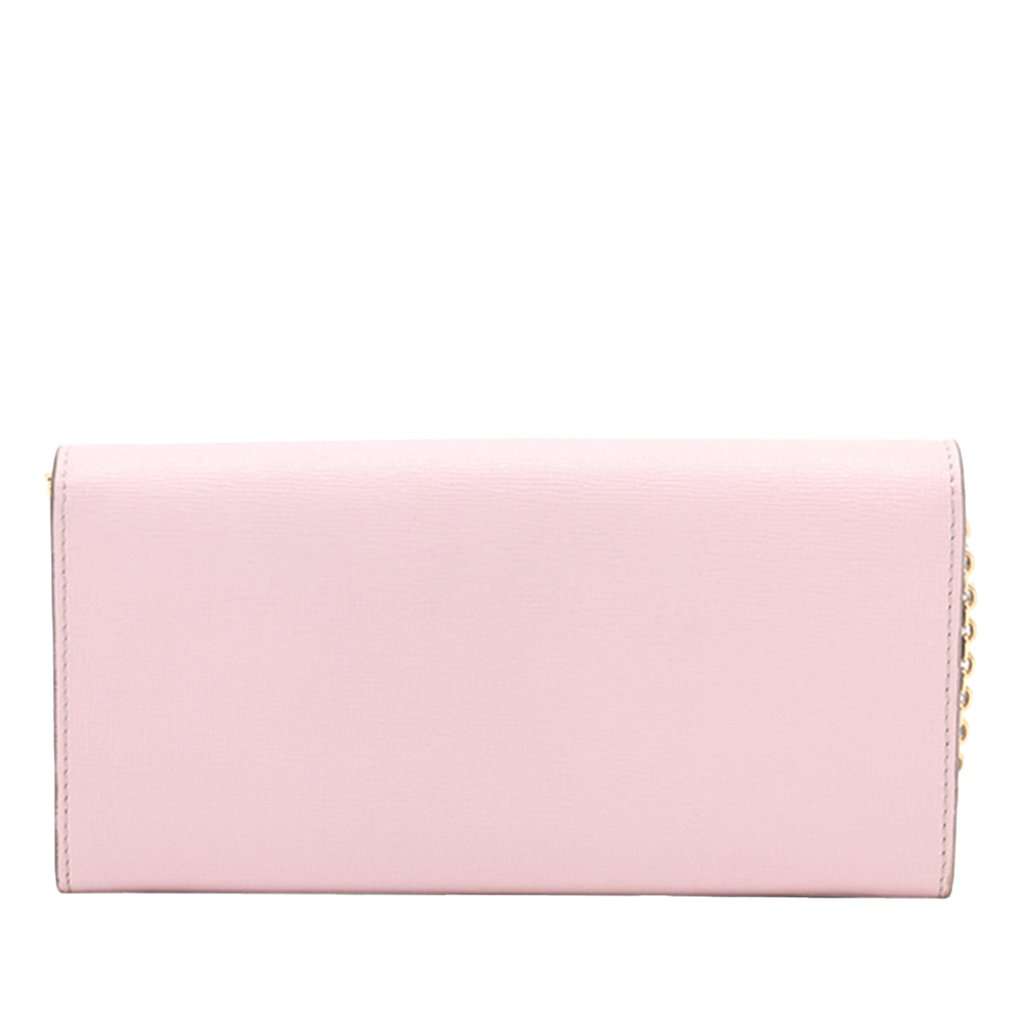 Fendi Studded Leather Monster Eyes Tube Wallet On Chain Pink Leather Very good - Back View