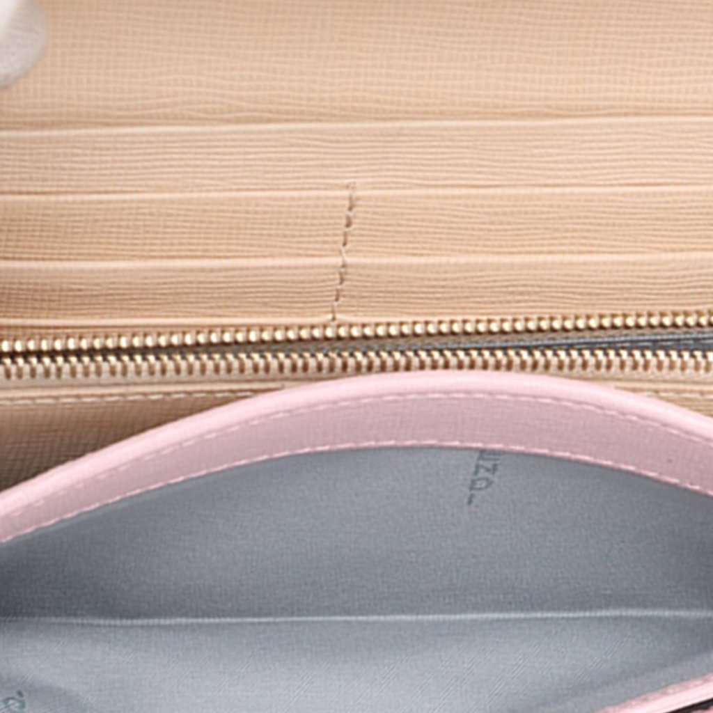 Fendi Studded Leather Monster Eyes Tube Wallet On Chain Pink Leather Very good - Inside View