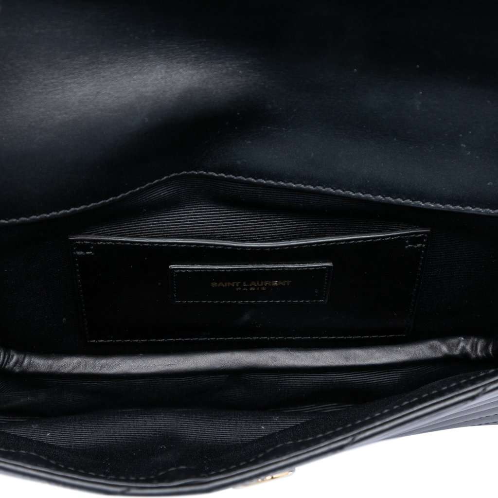 Saint Laurent Lambskin Chevron Monogram Clutch Black Leather Very good condition - Model View