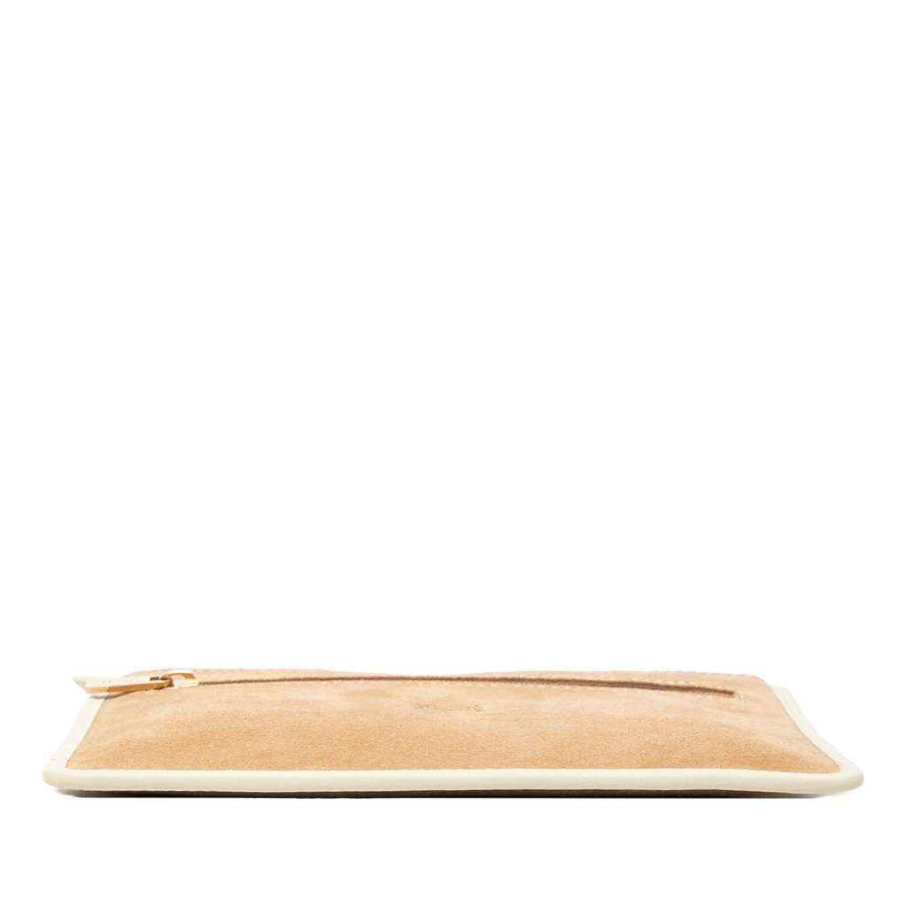 LOEWE Suede Anagram Flat Pouch Beige Leather Very good condition - Inside View