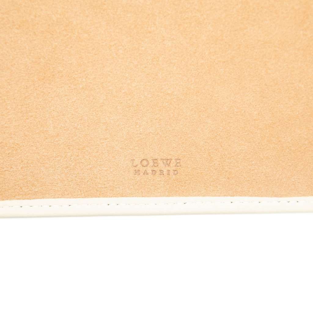 LOEWE Suede Anagram Flat Pouch Beige Leather Very good condition - Box View