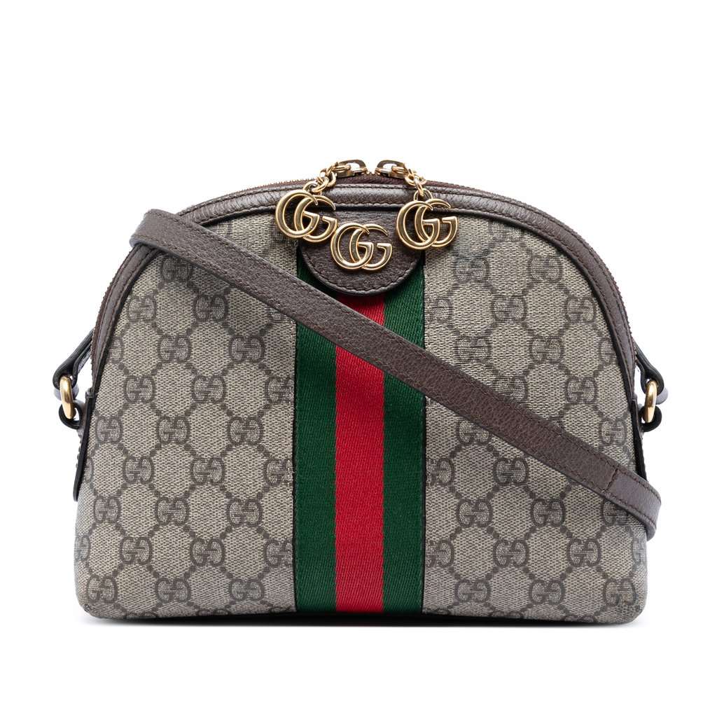 Gucci Small GG Supreme Web Ophidia Dome Crossbody Beige Very good condition - Front View