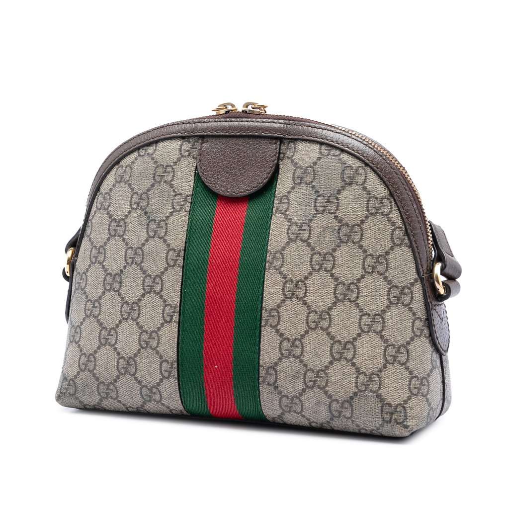 Gucci Small GG Supreme Web Ophidia Dome Crossbody Beige Very good condition - Back View