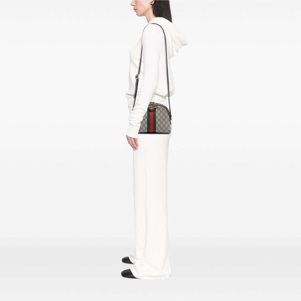 Gucci Small GG Supreme Web Ophidia Dome Crossbody Beige Very good condition - Box View