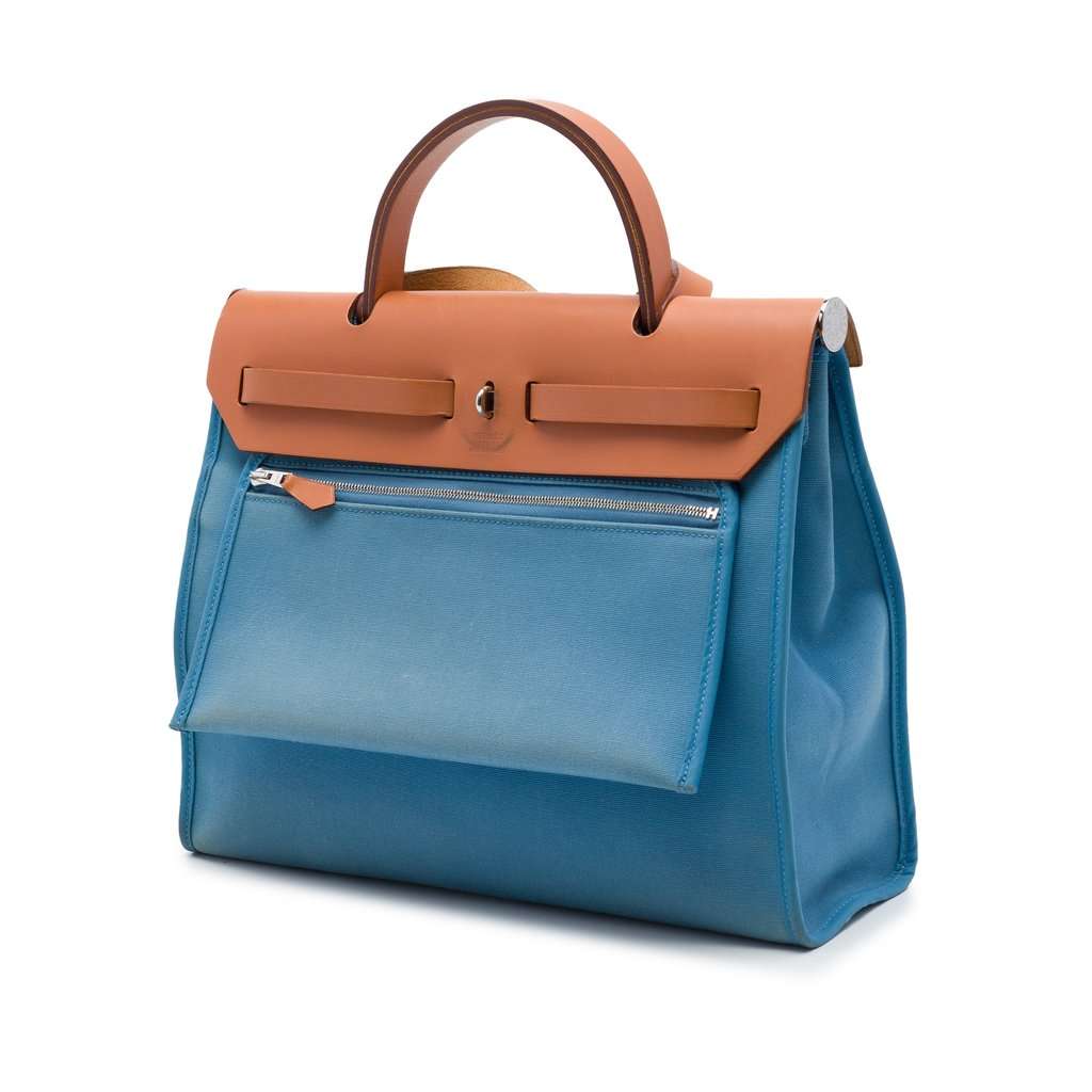 Hermès Toile Herbag Zip 31 Blue Very good - Back View