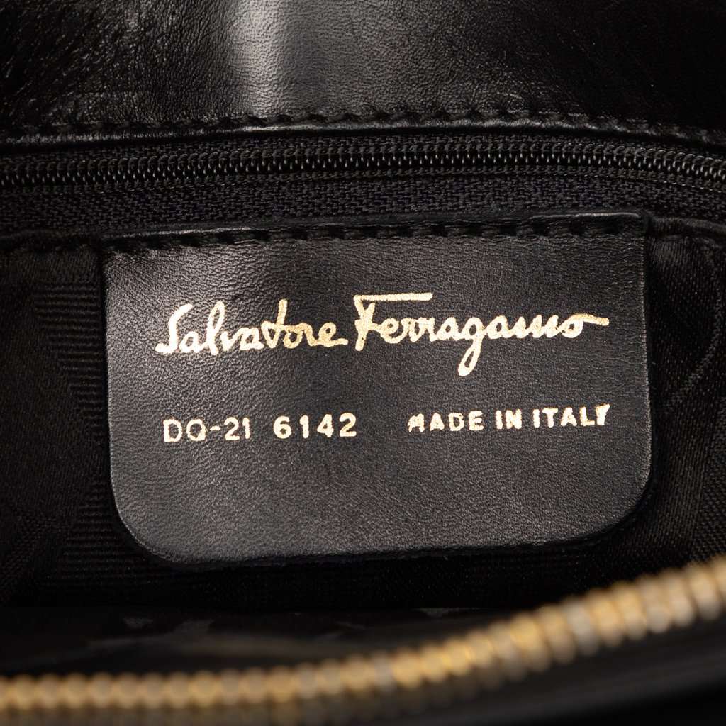 Salvatore Ferragamo Studded Leather Crossbody Black Leather Very good condition - Box View