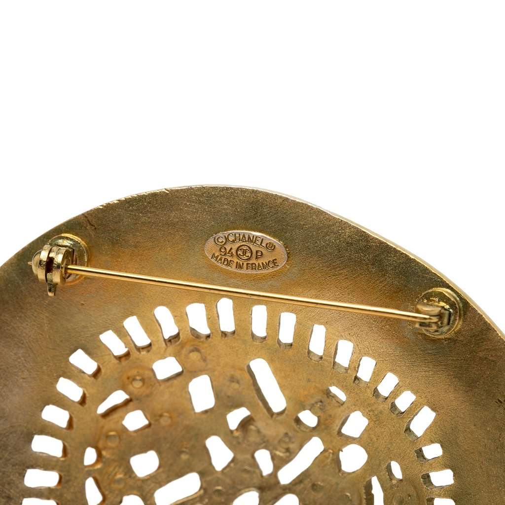 Chanel Gold Plated Hat Pin Brooch Gold Metal Very good condition - Inside View