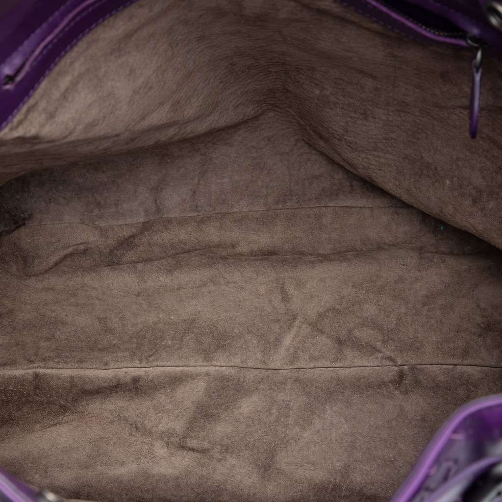 Bottega Veneta Intrecciato Trimmed Nappa Satchel Purple Leather Very good condition - Model View
