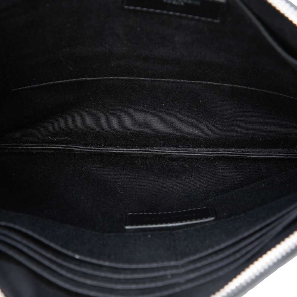 Saint Laurent Croc Embossed Leather Clutch Black Leather Very good - Model View