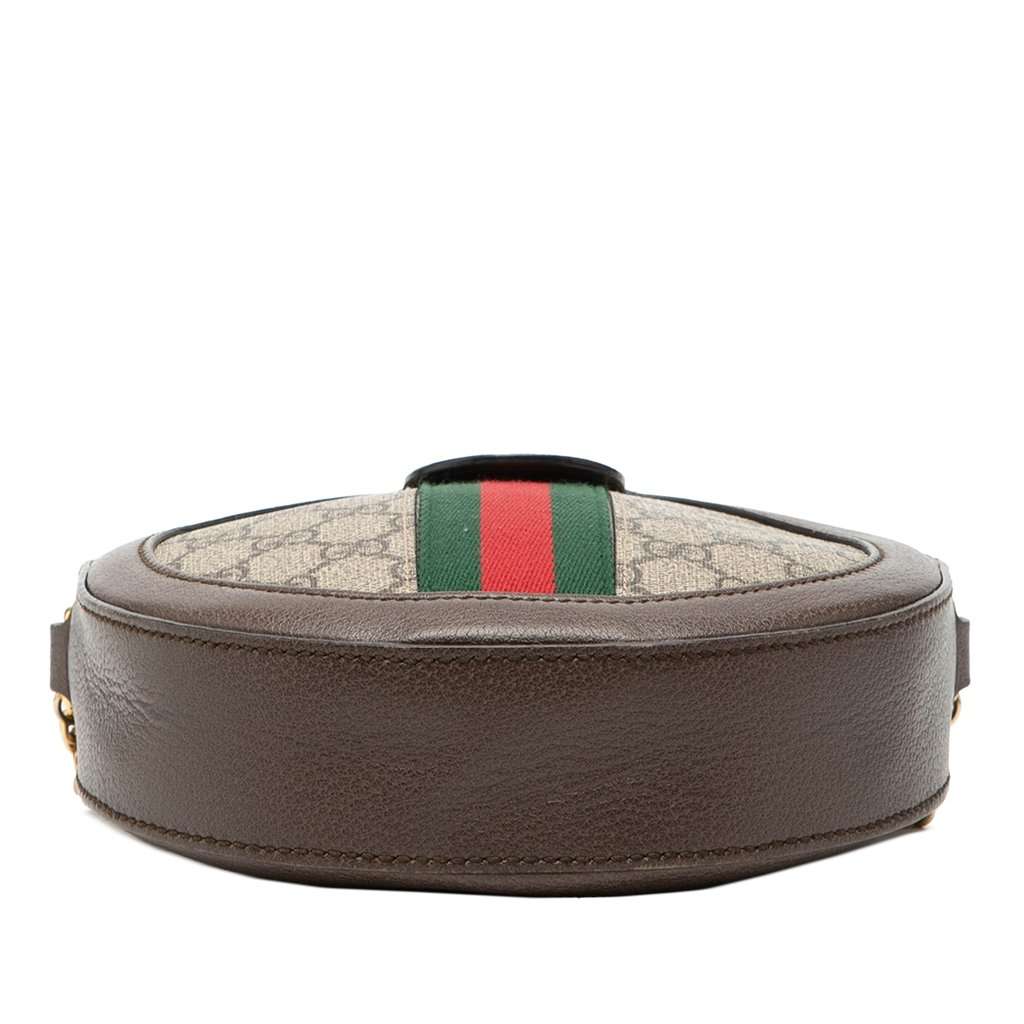 Gucci Mini GG Supreme Web Ophidia Round Crossbody Beige Very good condition - Inside View