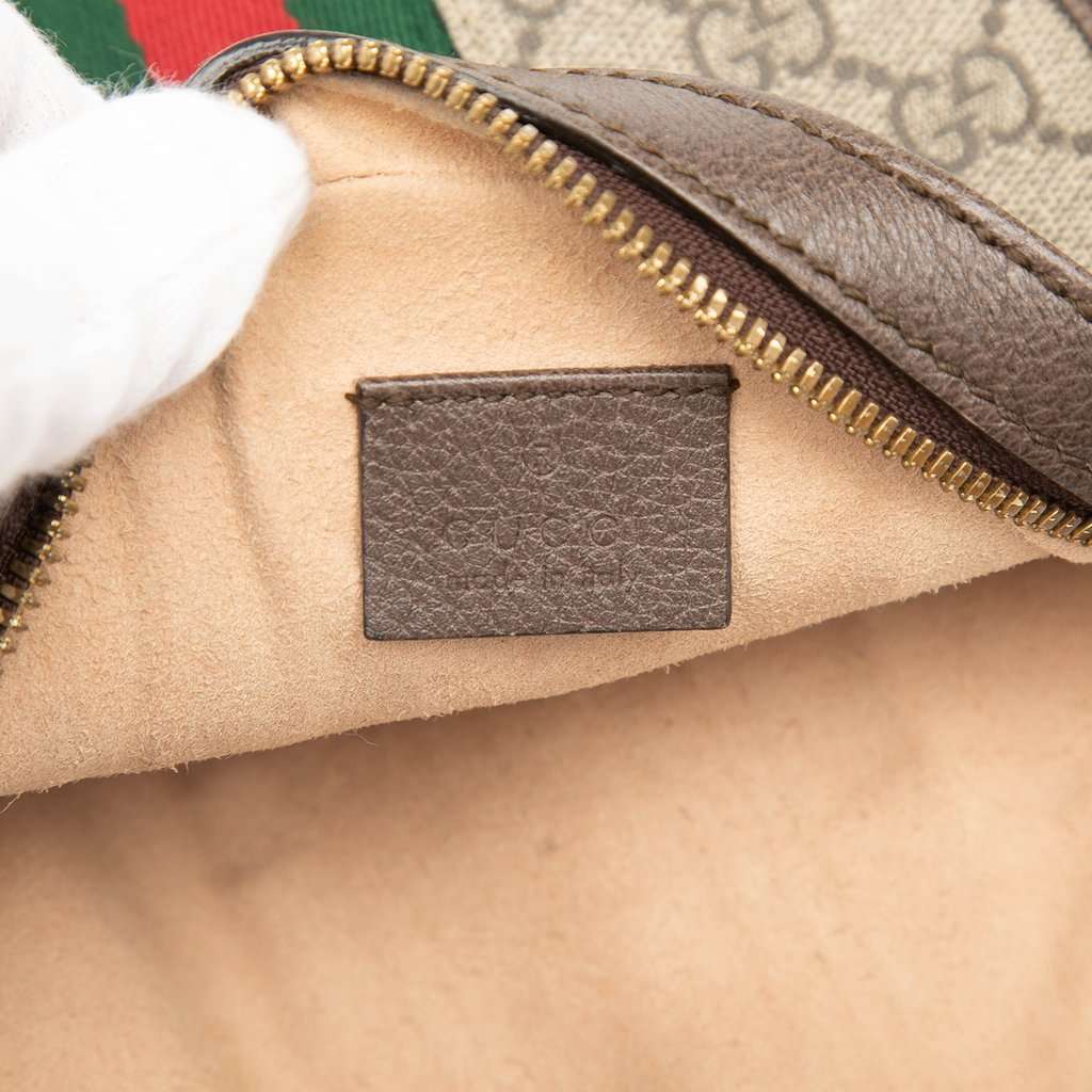 Gucci Mini GG Supreme Web Ophidia Round Crossbody Beige Very good condition - Box View