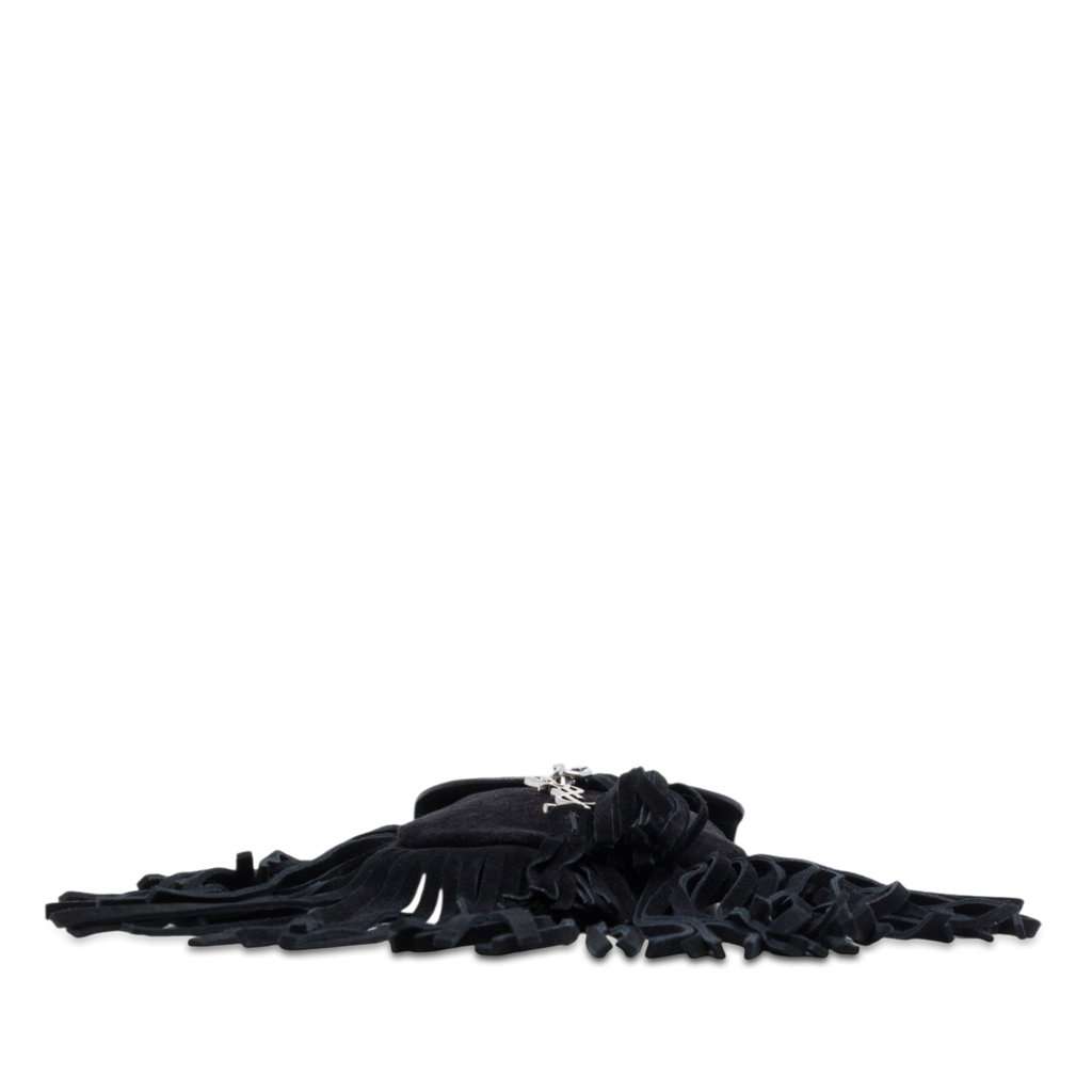 Saint Laurent Toy Suede Anita Fringed Crossbody Black Leather Very good - Inside View