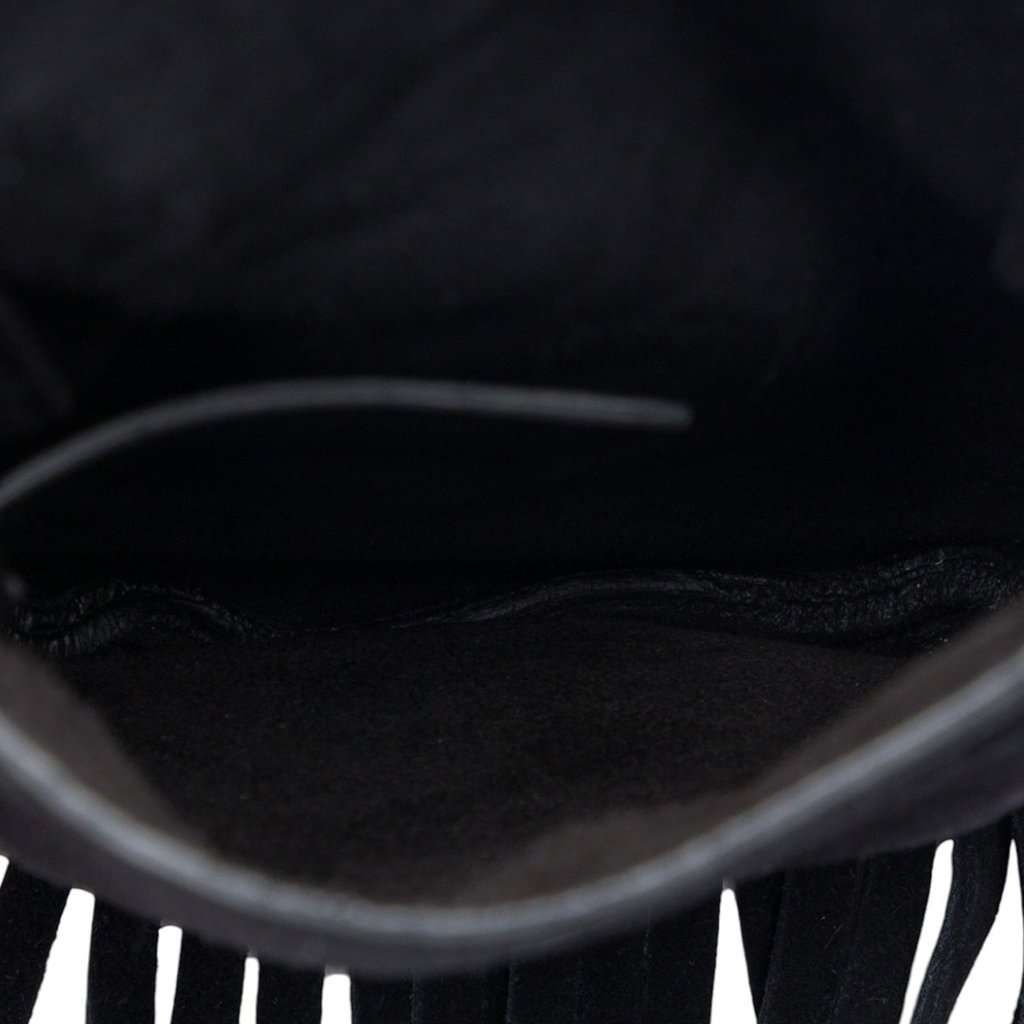 Saint Laurent Toy Suede Anita Fringed Crossbody Black Leather Very good - Model View