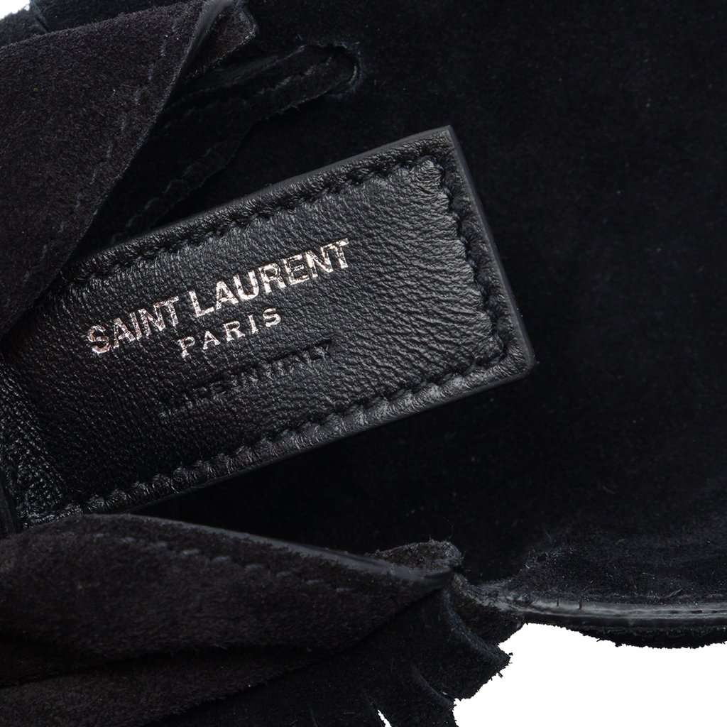 Saint Laurent Toy Suede Anita Fringed Crossbody Black Leather Very good - Box View