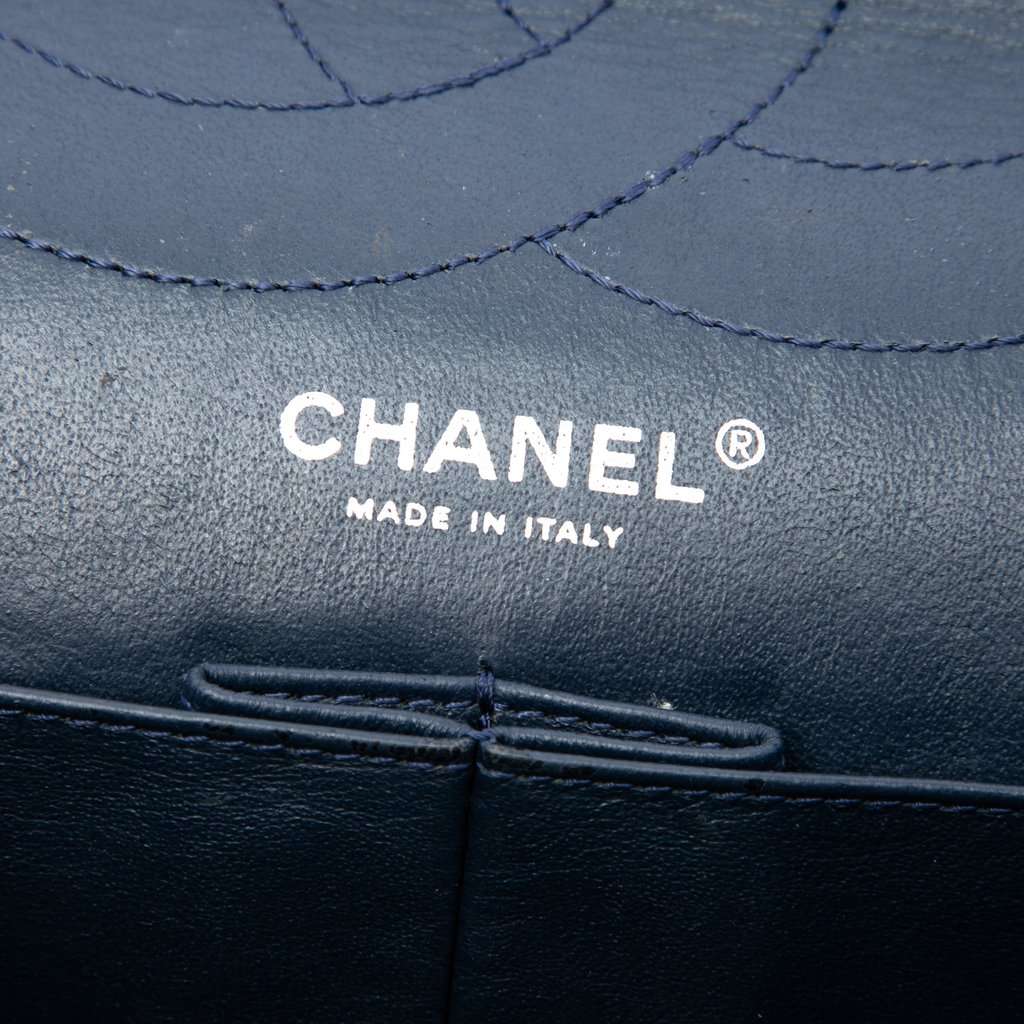 Chanel Quilted Patent Reissue 2.55 Double Flap 227 Blue Leather Very good condition - Box View