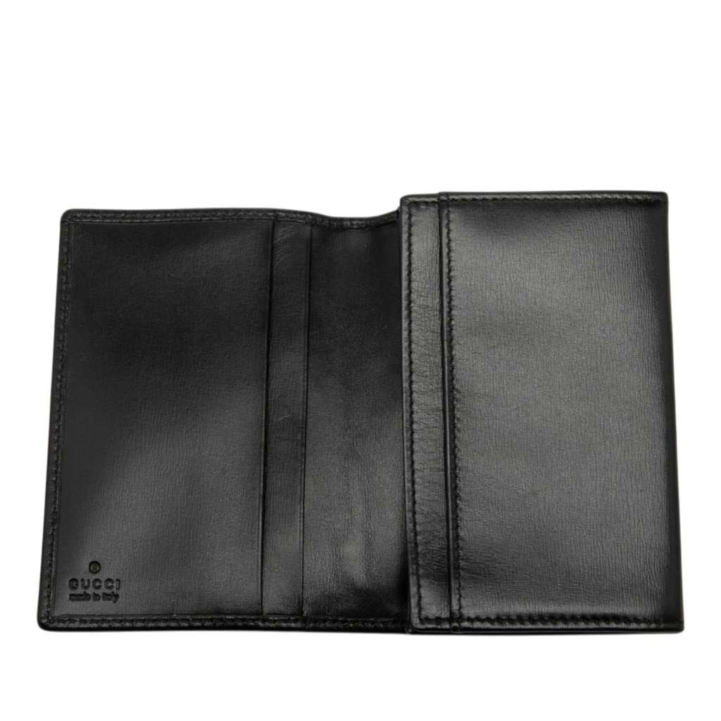 Gucci GG Canvas Web Bifold Card Holder Black Very good condition - Model View