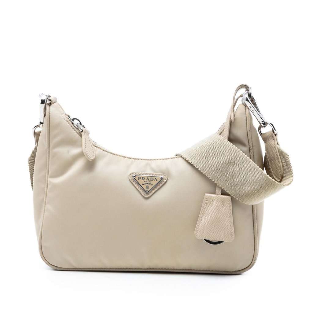 Prada Re Nylon Re Edition 2005 Shoulder Bag Beige Very good condition - Front View