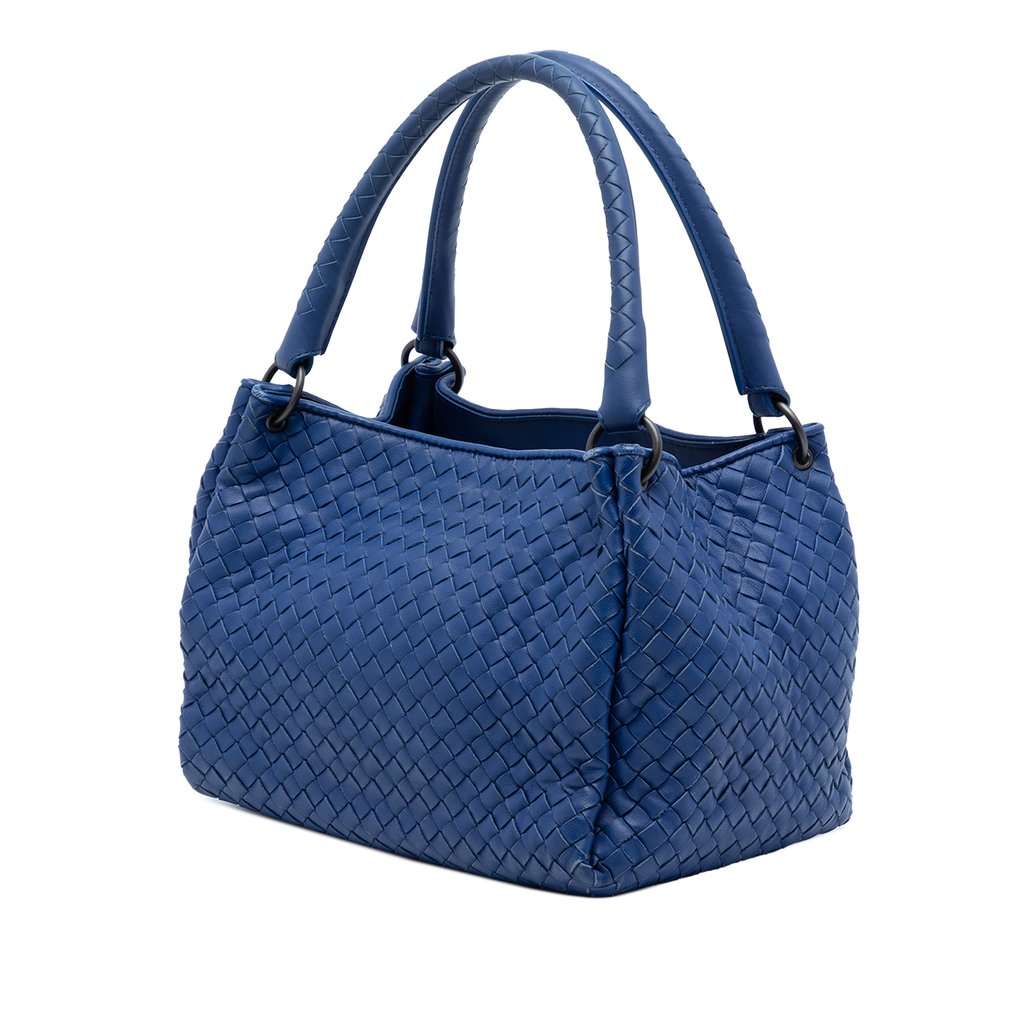 Bottega Veneta Nappa Intrecciato Parachute Tote Blue Leather Very good condition - Back View