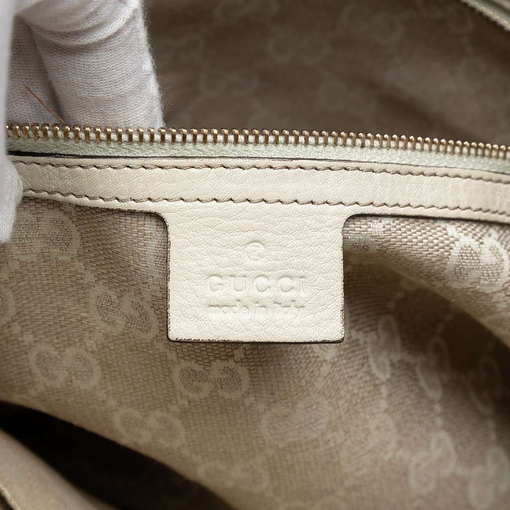 Gucci Calfskin Bamboo Diana Satchel White Leather Very good condition - Box View