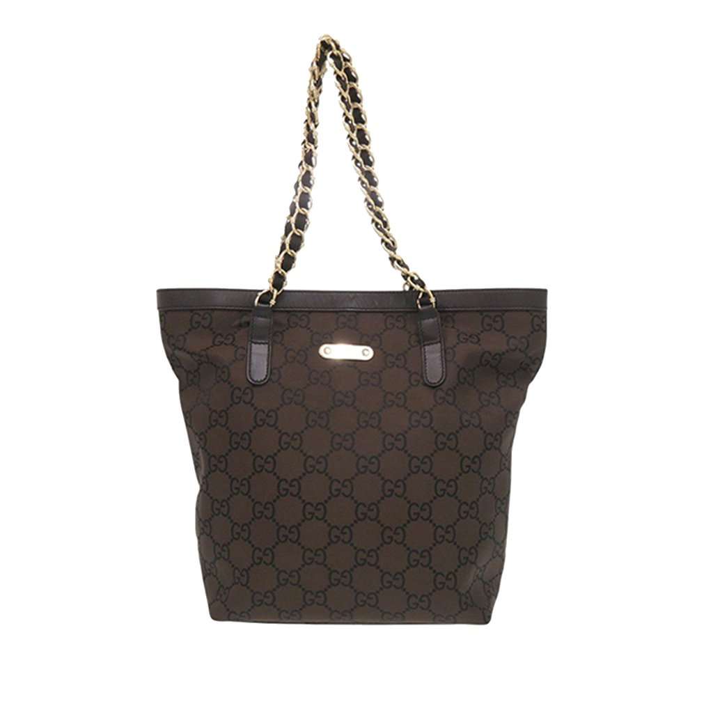 Gucci GG Nylon Capri Tote Brown Very good condition - Front View