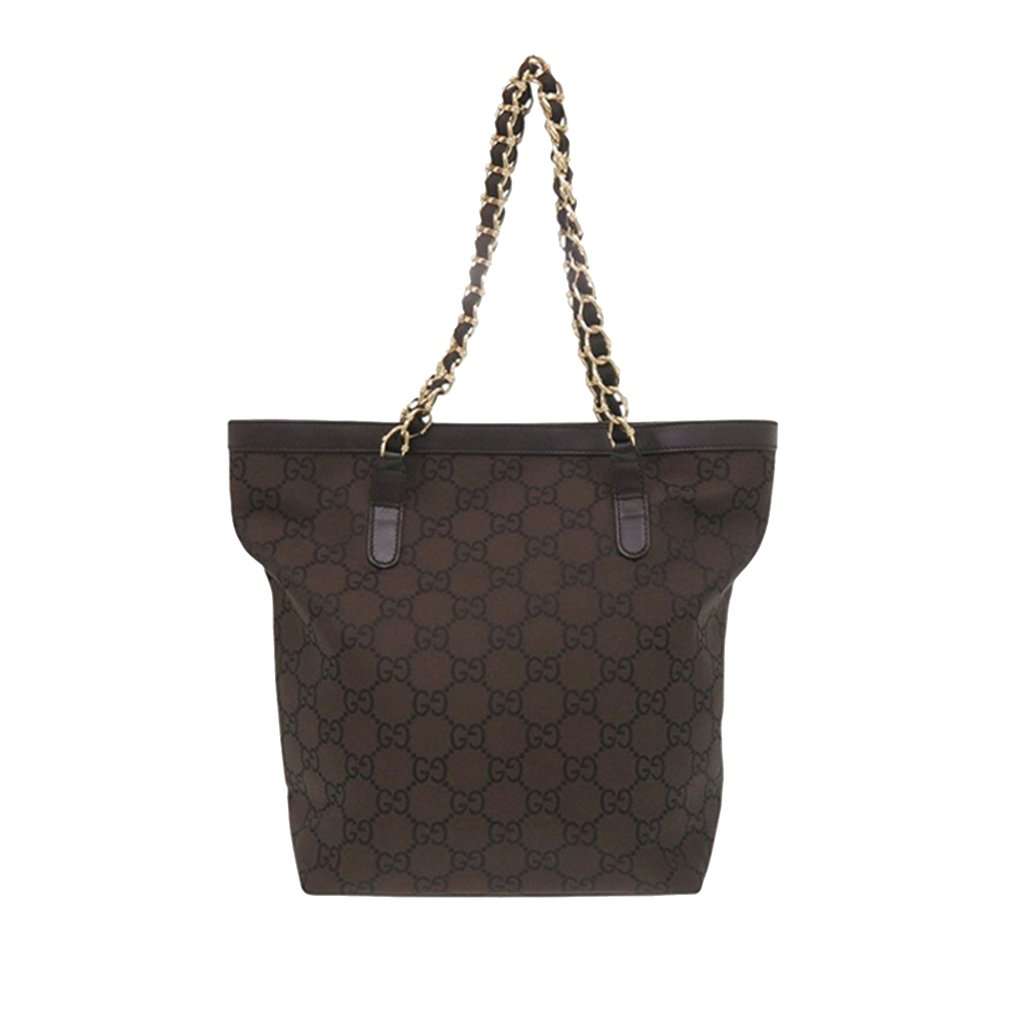 Gucci GG Nylon Capri Tote Brown Very good condition - Back View