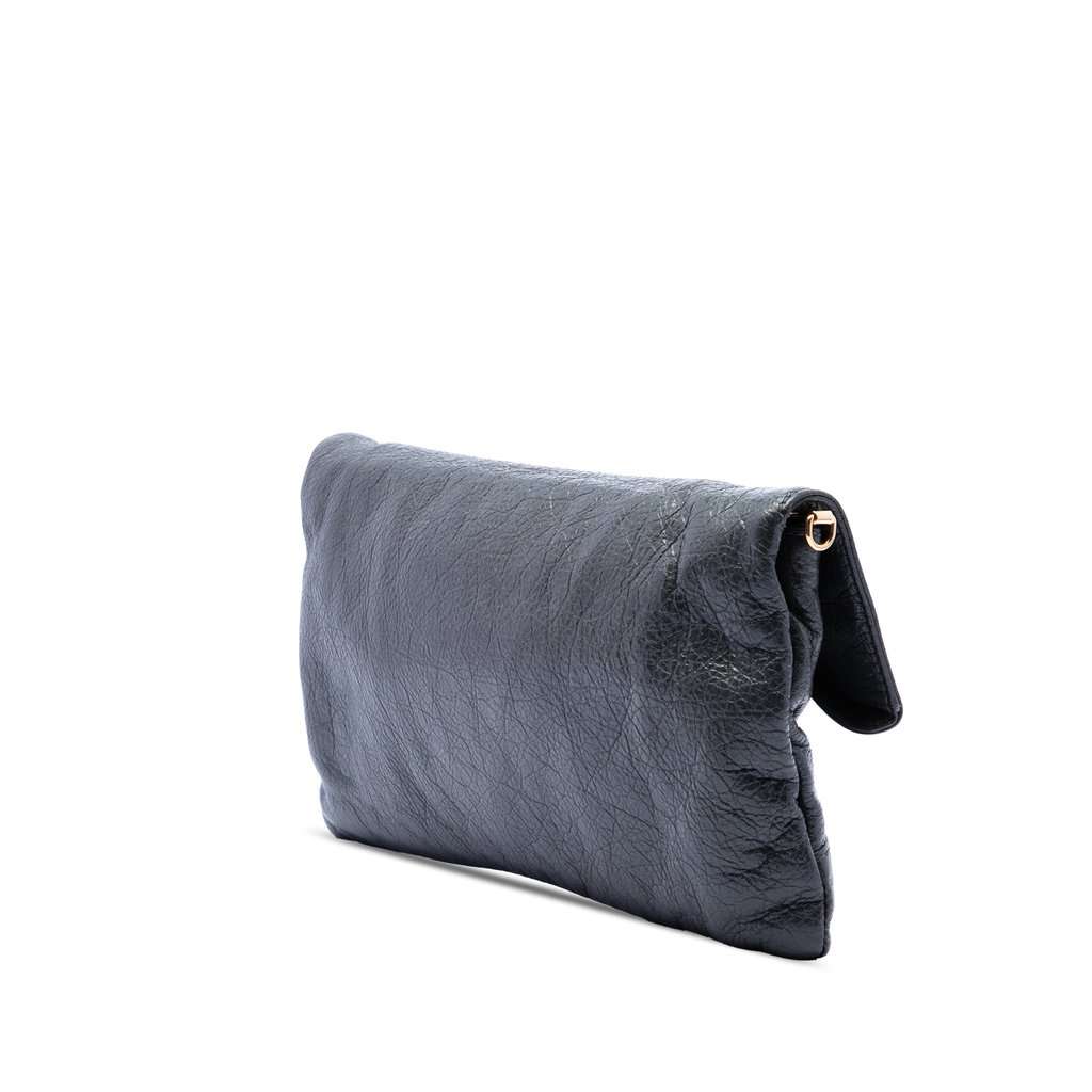 Balenciaga Lambskin Motocross Giant 12 Envelope Clutch With Strap Green Leather Very good condition - Back View