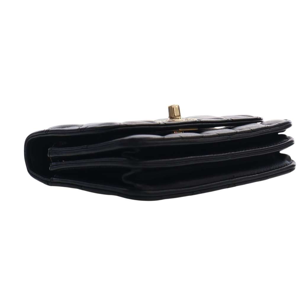 Chanel Mini Quilted Lambskin Trendy CC Wallet On Chain Black Leather Very good - Inside View