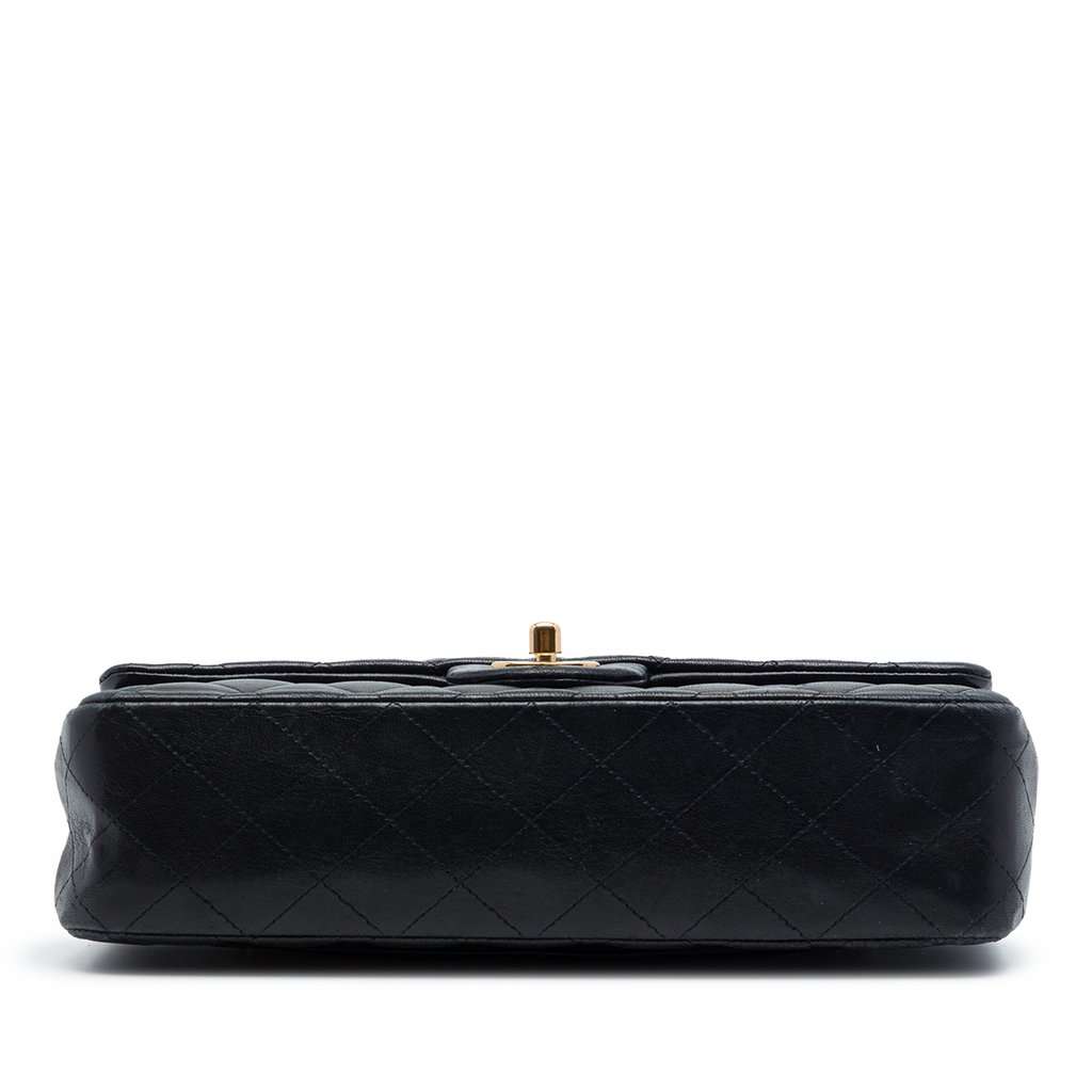 Chanel Medium Classic Lambskin Double Flap Black Leather Very good - Inside View
