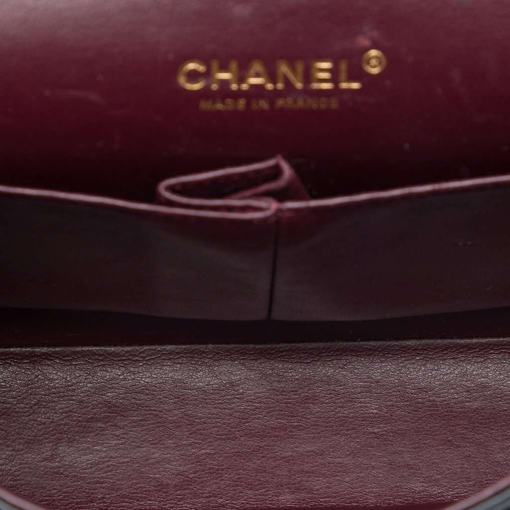 Chanel Medium Classic Lambskin Double Flap Black Leather Very good - Model View