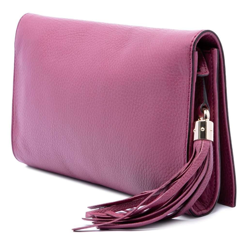 Gucci Leather Soho Disco Clutch Pink Leather Very good - Back View