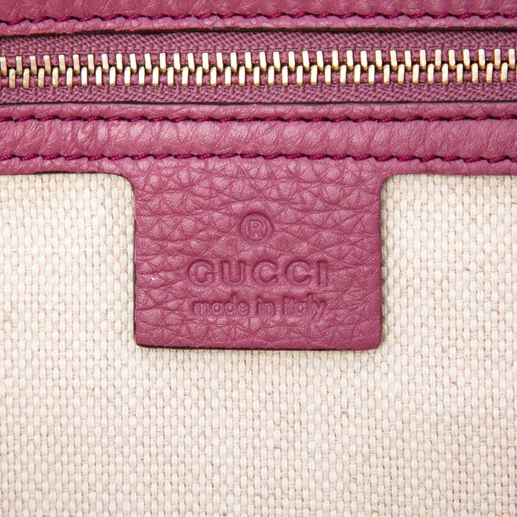 Gucci Leather Soho Disco Clutch Pink Leather Very good - Box View