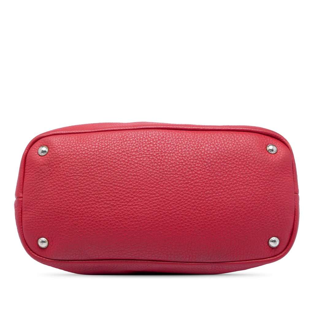 Prada Vitello Daino Shoulder Bag Red Leather Very good - Inside View
