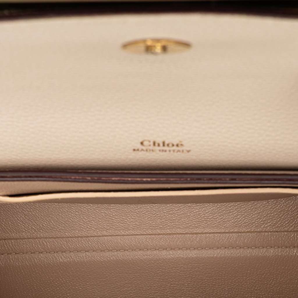 Chloé Small Tricolor Leather Clare Crossbody Beige Leather Very good - Model View