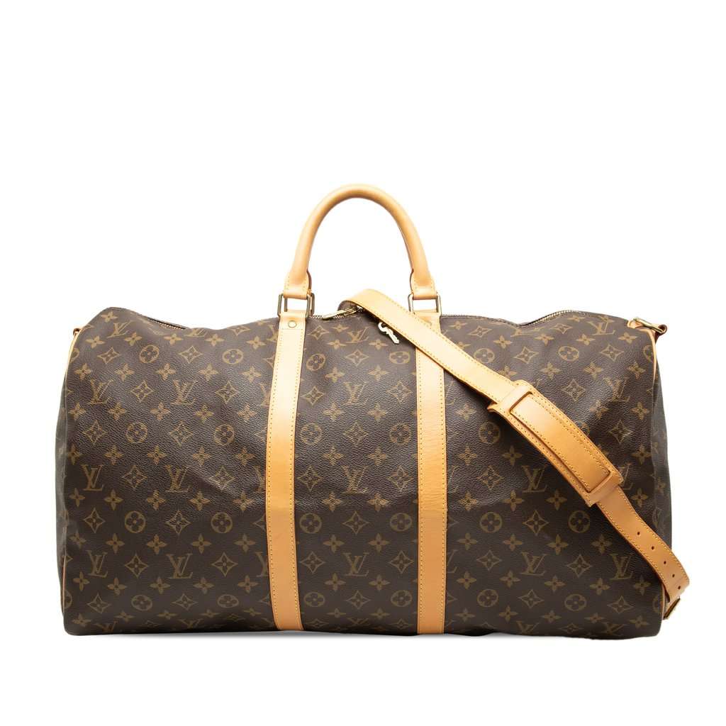 Louis Vuitton Monogram Keepall Bandouliere 55 Brown Good condition - Front View
