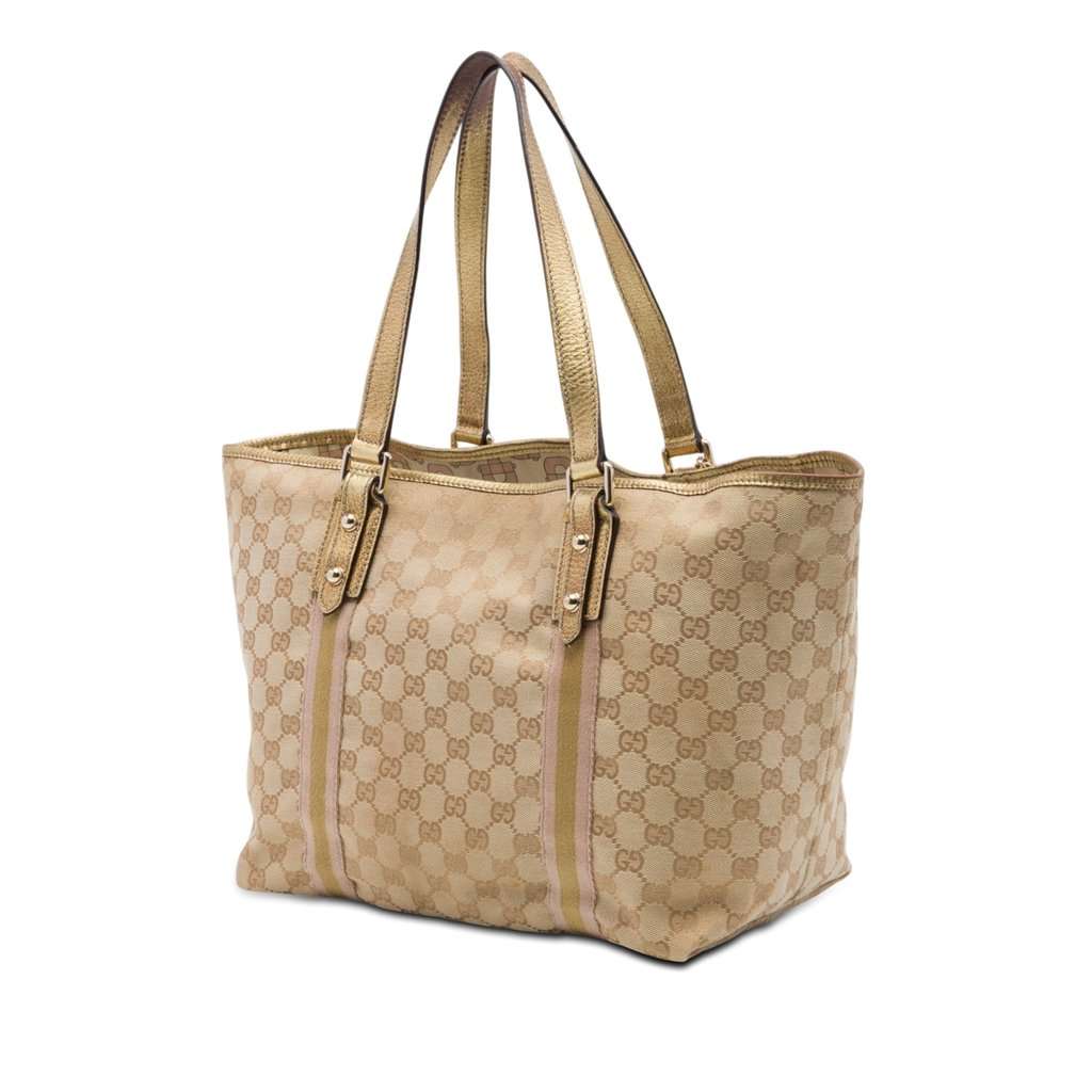 Gucci Large GG Canvas Jolicoeur Tote Beige Very good - Back View