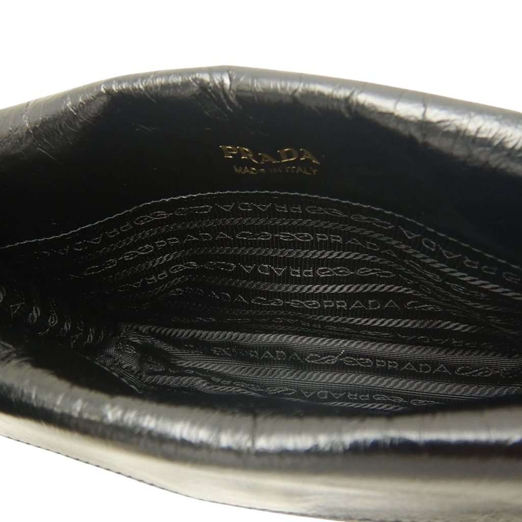 Prada Crinkled Calfskin Crossbody Black Leather Very good condition - Model View