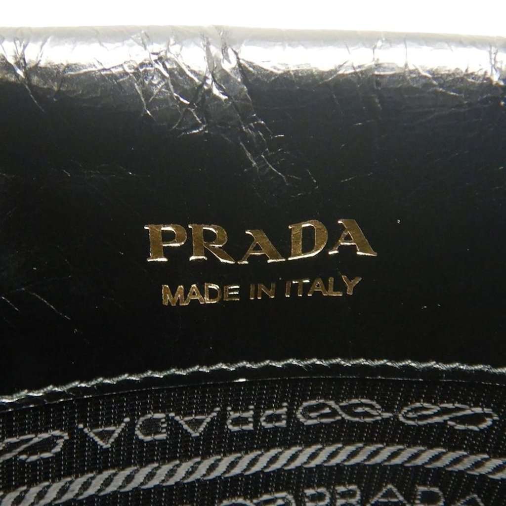 Prada Crinkled Calfskin Crossbody Black Leather Very good condition - Box View