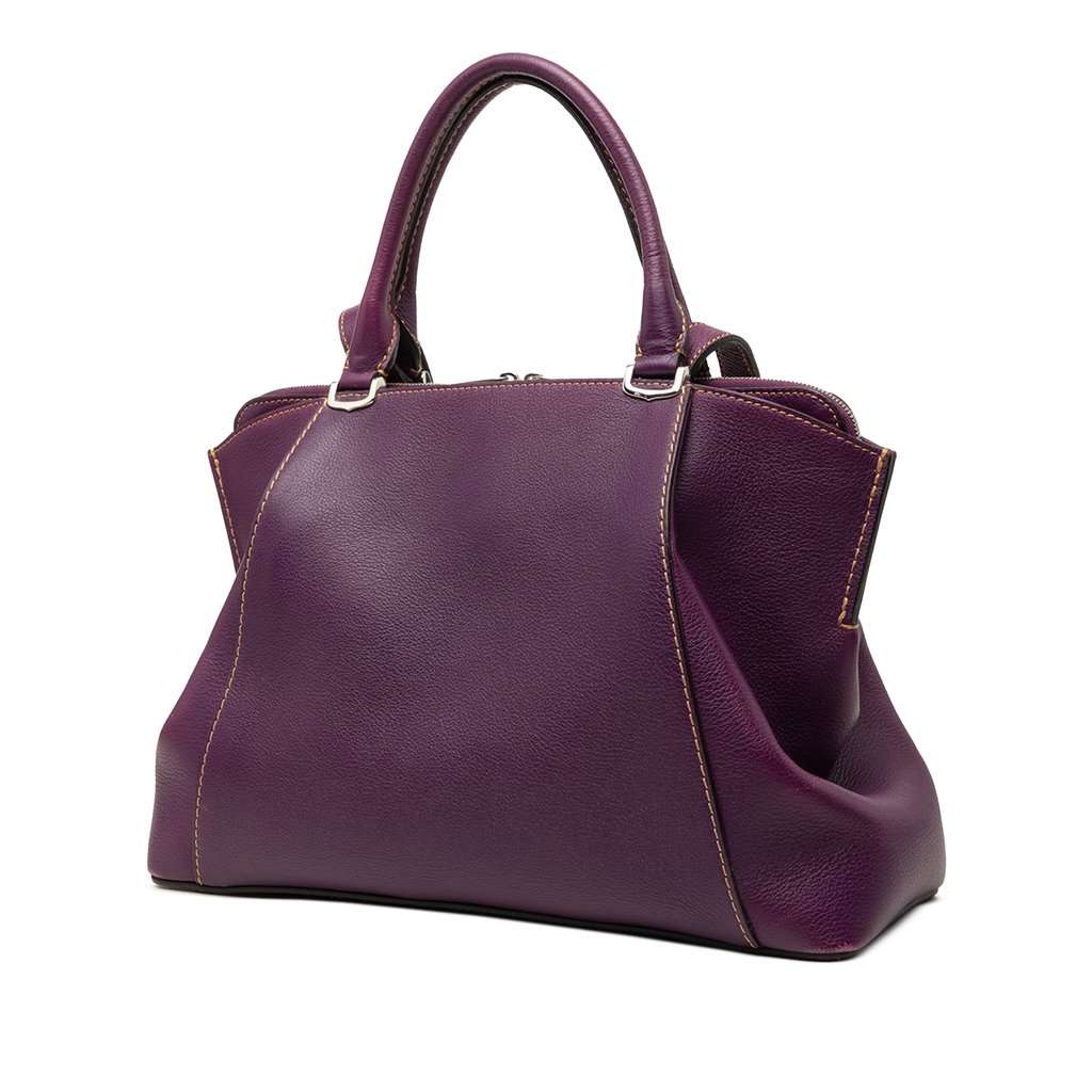 Cartier Small Leather C De Cartier Satchel Purple Leather Very good - Back View