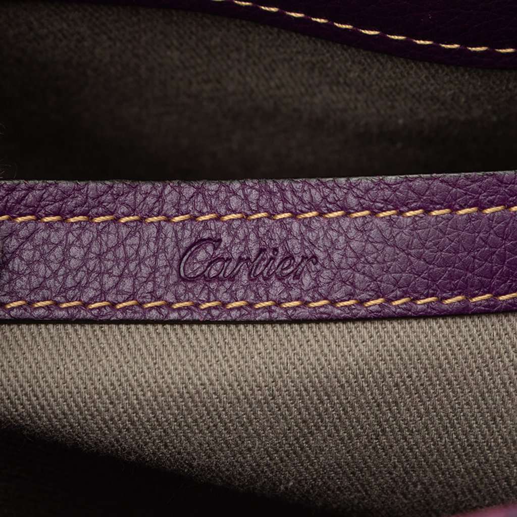 Cartier Small Leather C De Cartier Satchel Purple Leather Very good - Box View
