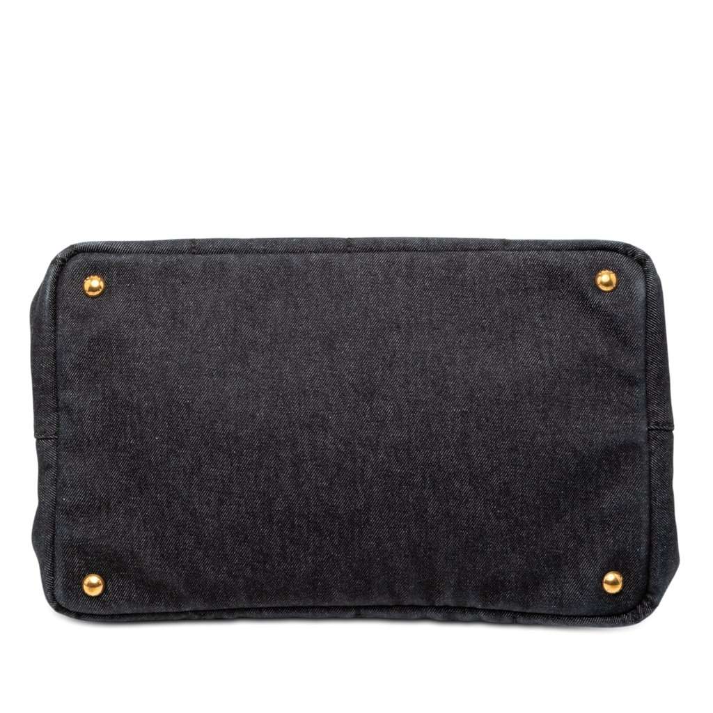 Prada Denim Canapa Logo Satchel Black Very good condition - Inside View