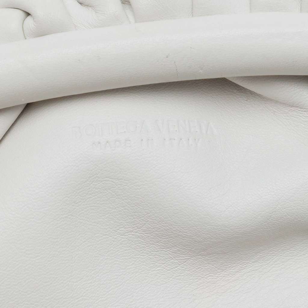 Bottega Veneta Lambskin The Mini Pouch Crossbody White Leather Very good - Box View