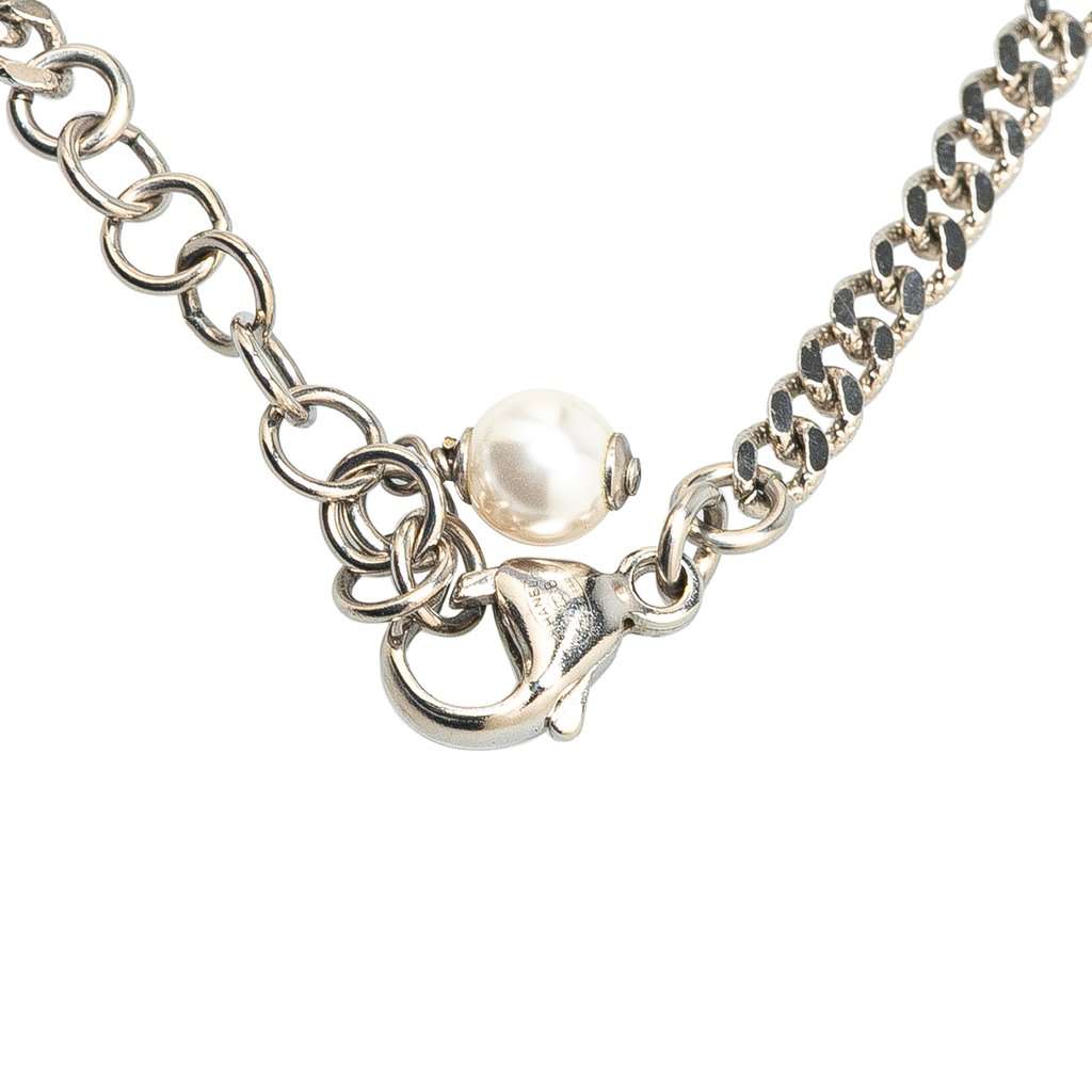 Chanel Silver CC Rhinestones Charms Bracelet Silver Metal Very good condition - Box View