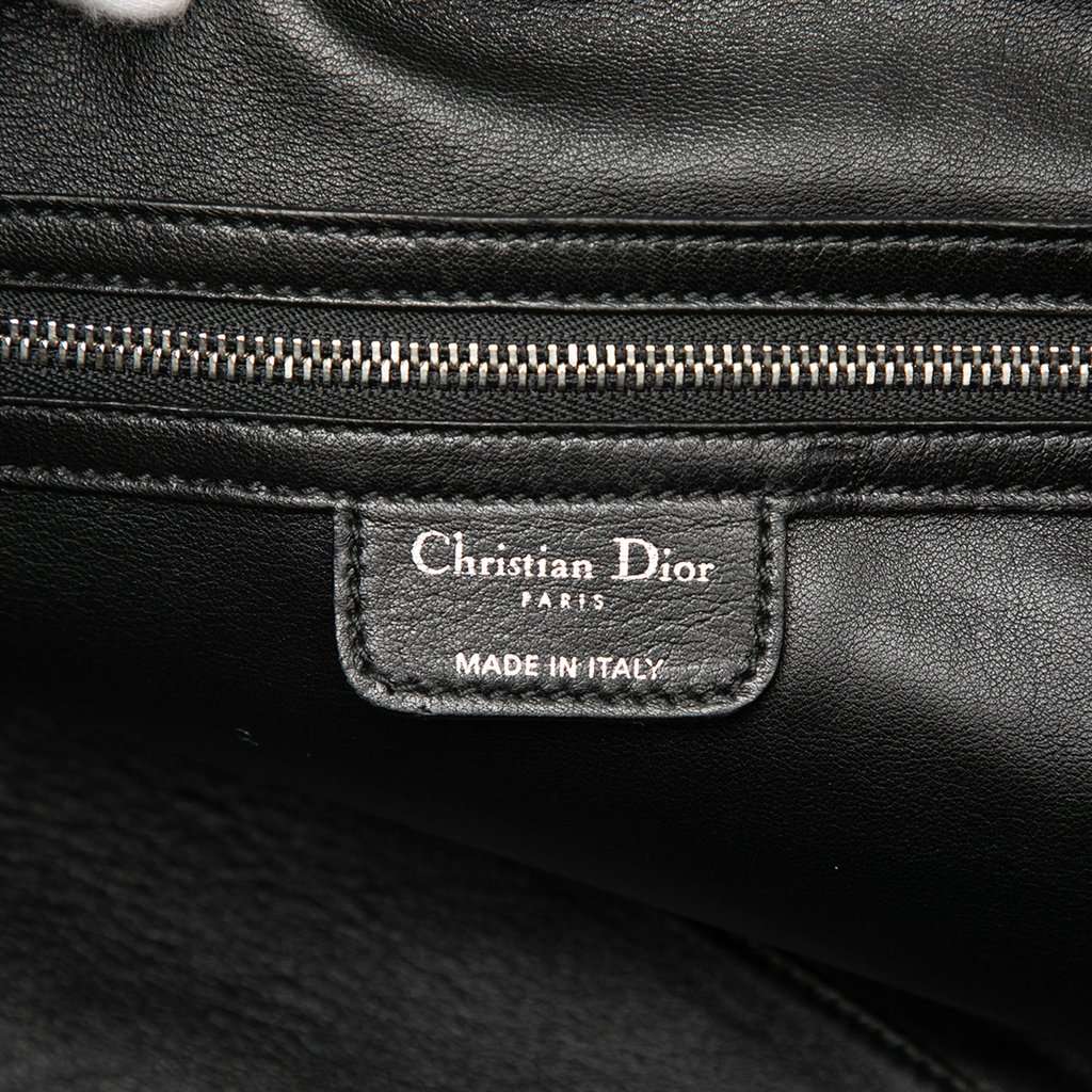 Dior Large Lambskin Cannage Lady Dior Soft Shopping Tote Black Leather Very good condition - Box View