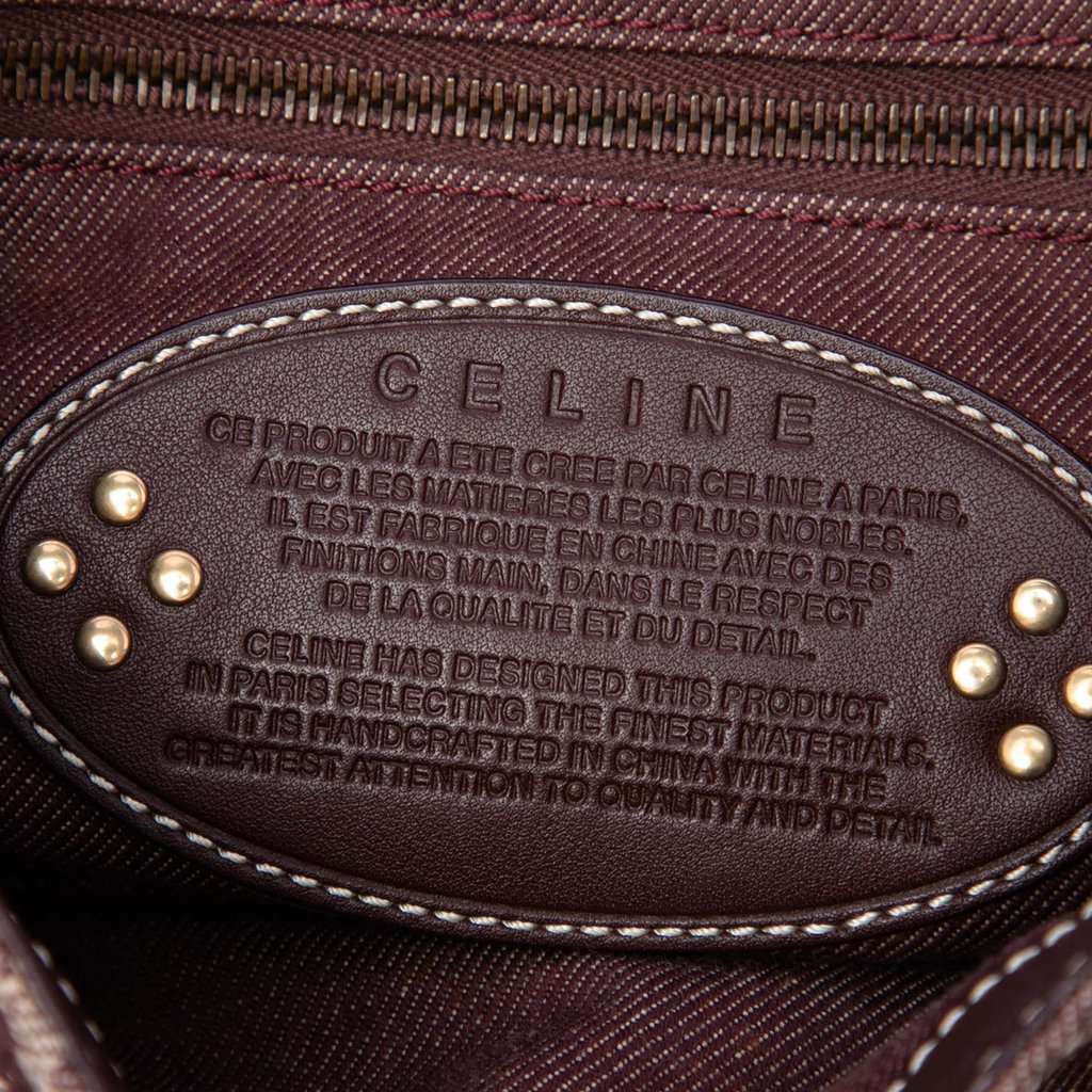 Celine Macadam Denim Shoulder Bag Red Very good - Box View
