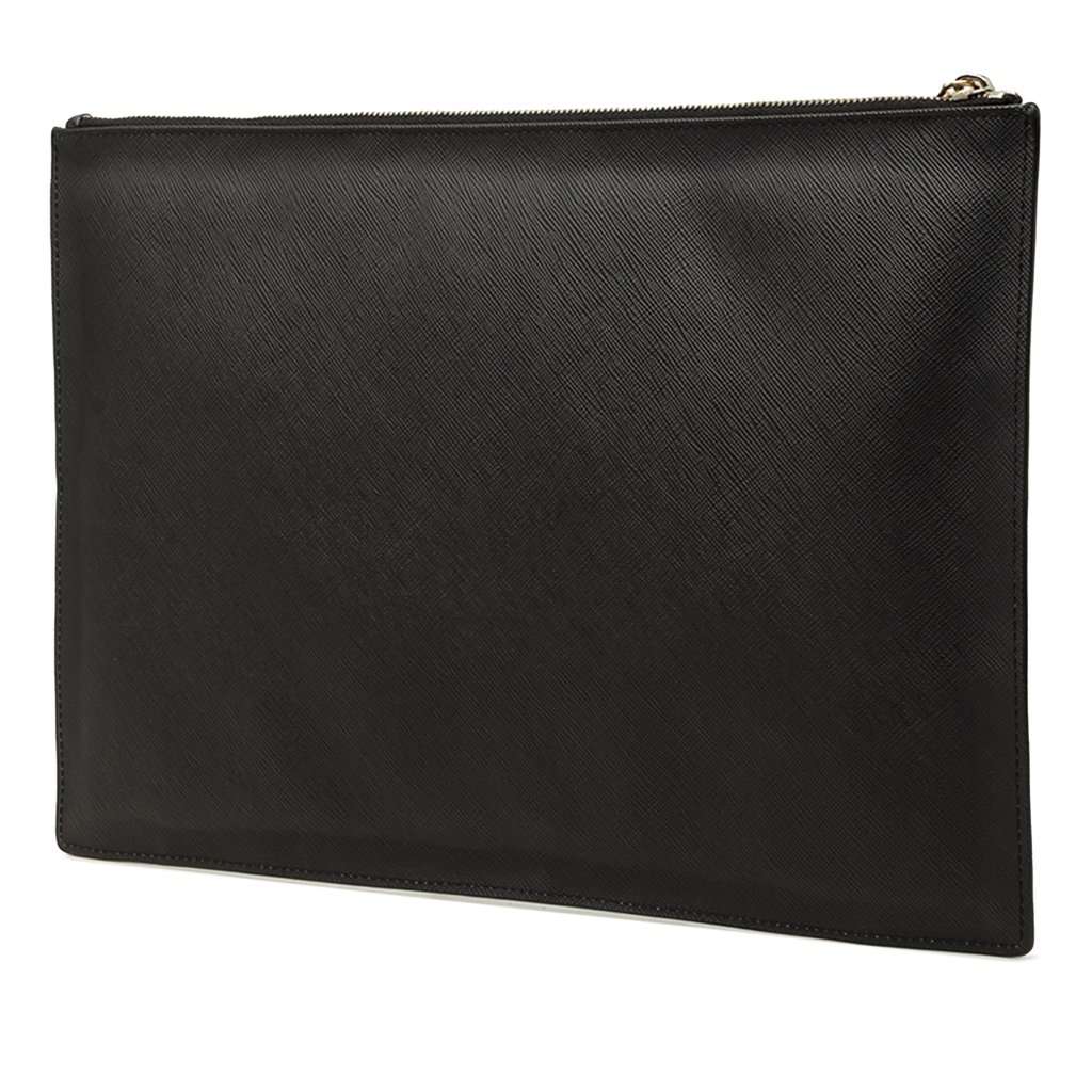 Givenchy Bambi Printed Leather Zip Clutch Black Leather Very good - Back View